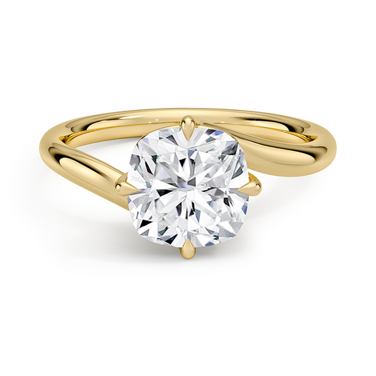 Luminara Cushion Cut Solitaire Moissanite Engagement Ring