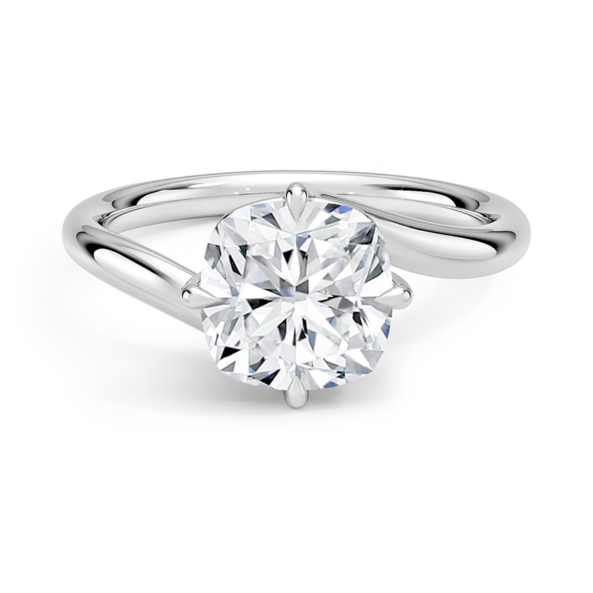 Luminara Cushion Cut Solitaire Moissanite Engagement Ring