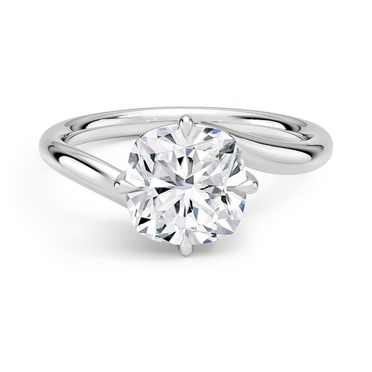 Luminara Cushion Cut Solitaire Moissanite Engagement Ring