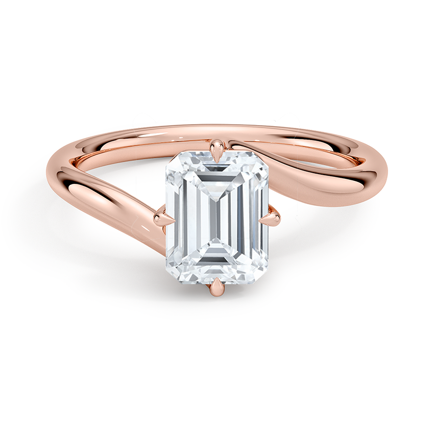 Luminara Emerald Cut Solitaire Moissanite Engagement Ring