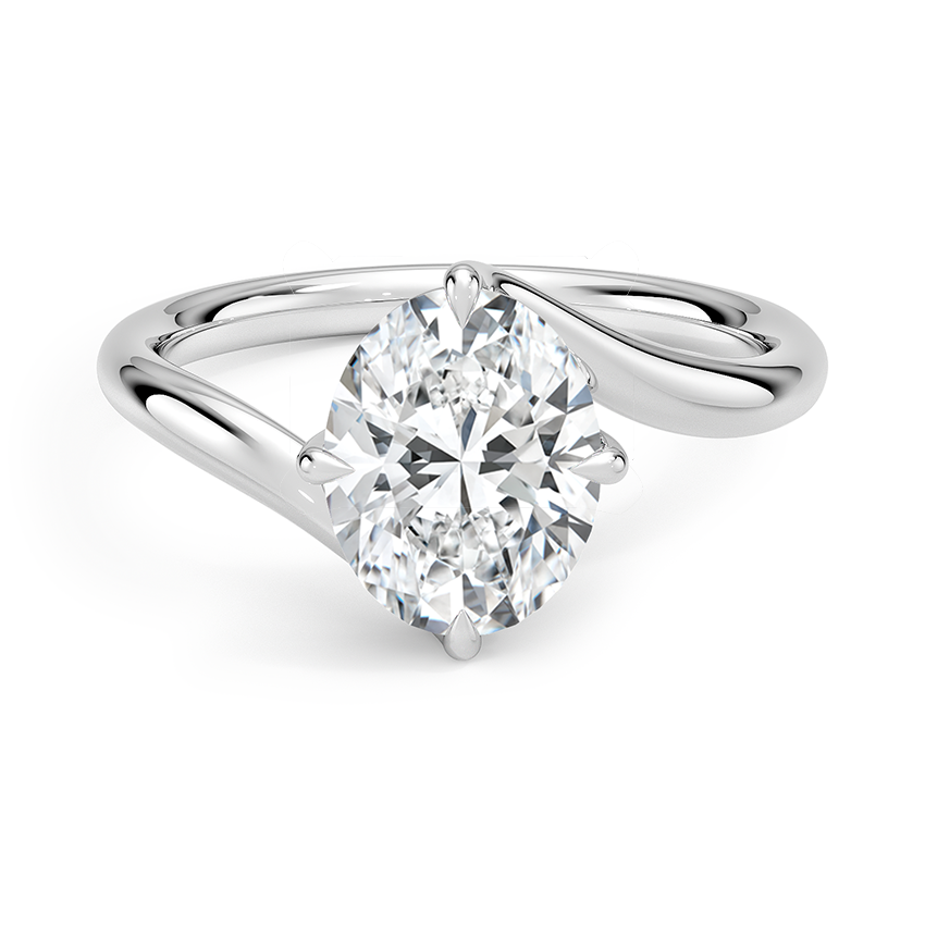 Luminara Oval Cut Solitaire Moissanite Engagement Ring