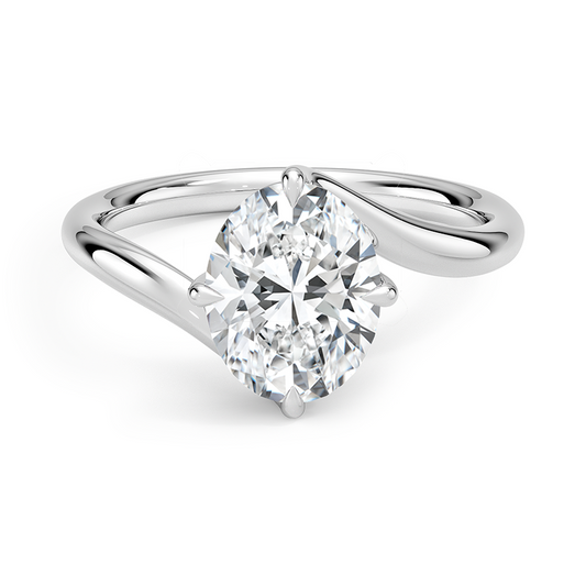 Luminara Oval Cut Solitaire Moissanite Engagement Ring