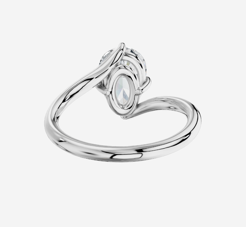 Luminara Pear Cut Solitaire Moissanite Engagement Ring