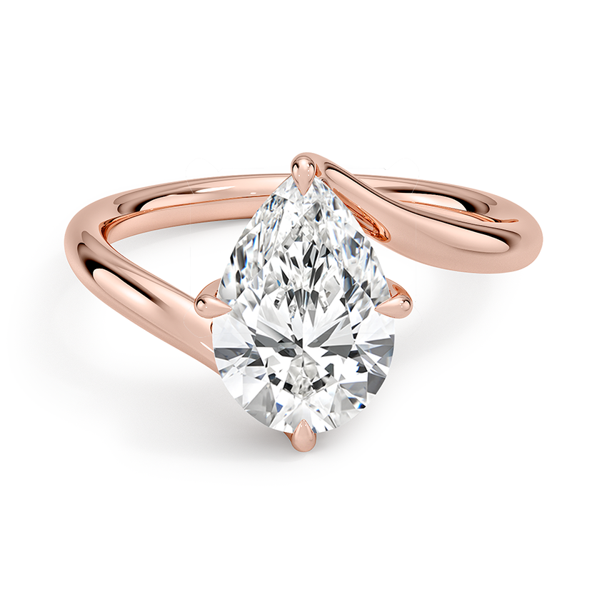 Luminara Pear Cut Solitaire Moissanite Engagement Ring