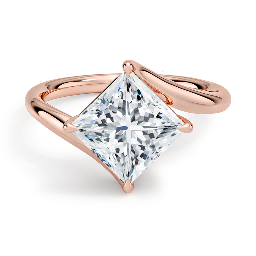 Luminara Princess Cut Solitaire Moissanite Engagement Ring