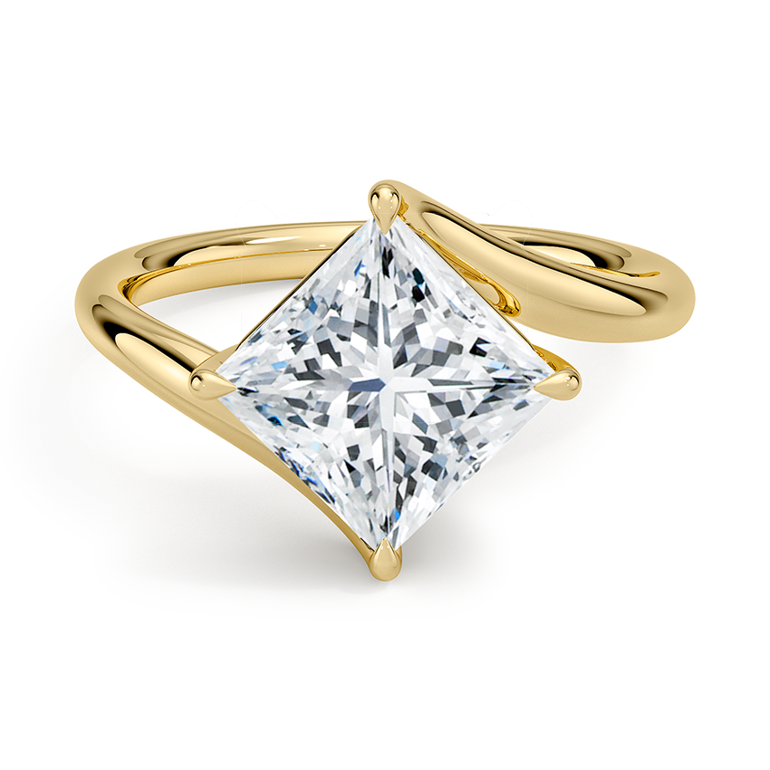 Luminara Princess Cut Solitaire Moissanite Engagement Ring