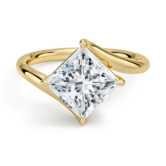 Luminara Princess Cut Solitaire Moissanite Engagement Ring
