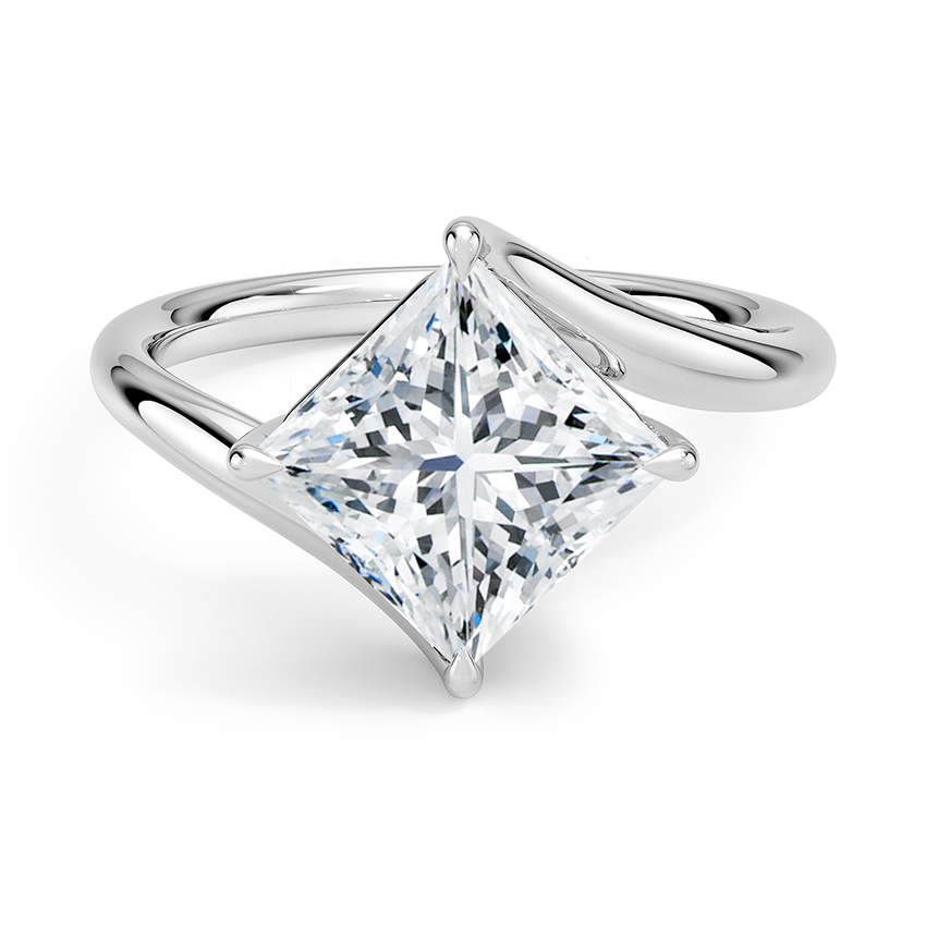 Luminara Princess Cut Solitaire Moissanite Engagement Ring