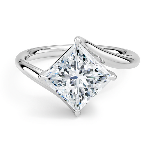 Luminara Princess Cut Solitaire Moissanite Engagement Ring