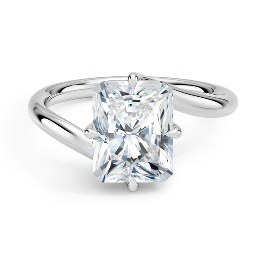 Luminara Radiant Cut Solitaire Moissanite Engagement Ring