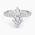 Marquise Cut French Pavé Flush-Fit Moissanite Engagement Ring