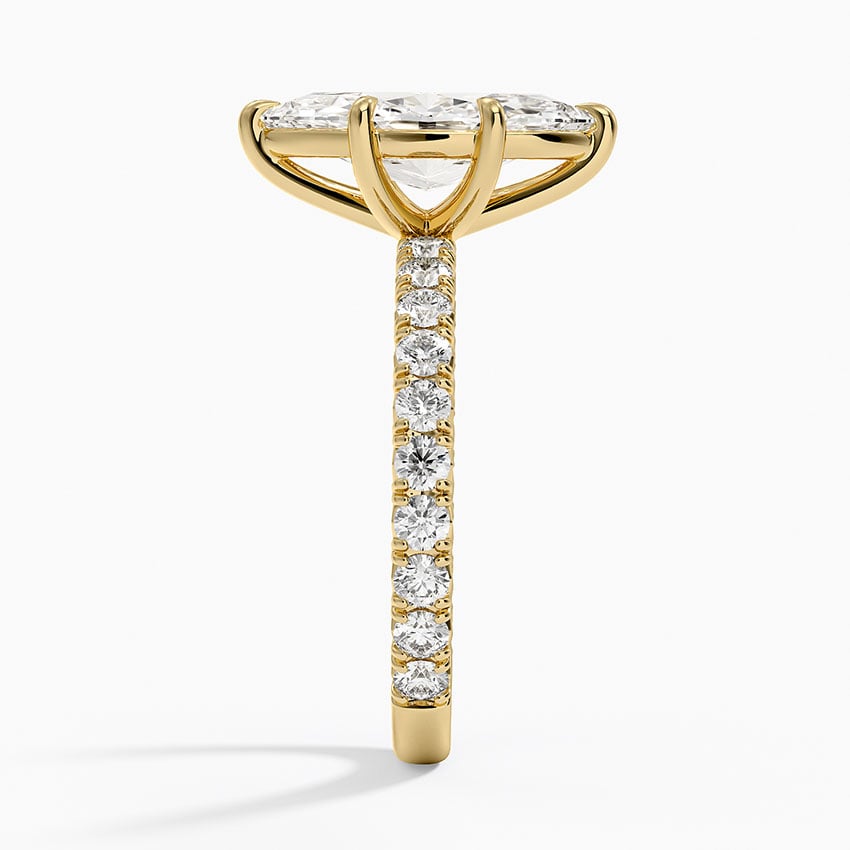 Marquise Cut French Pavé Flush-Fit Moissanite Engagement Ring