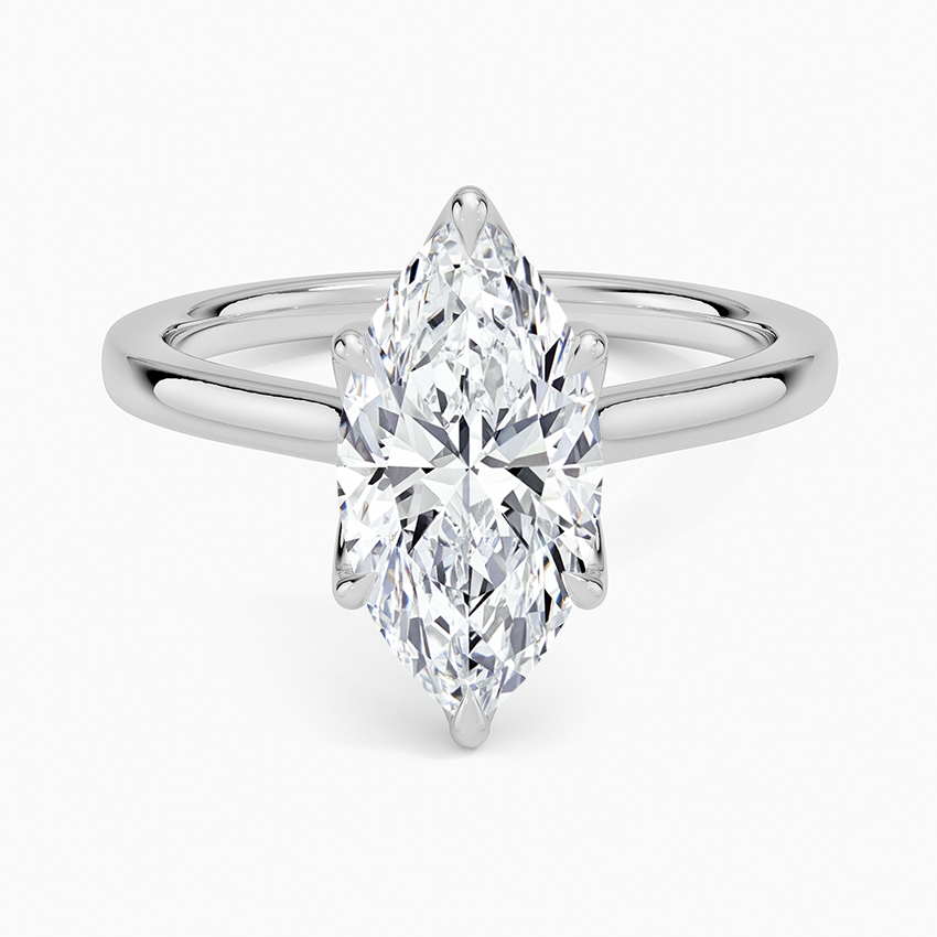 Marquise Cut Petal Prong Solitaire Moissanite Engagement Ring