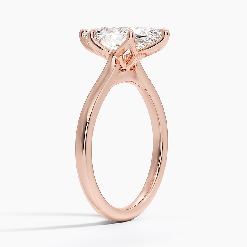 Marquise Cut Petal Prong Solitaire Moissanite Engagement Ring