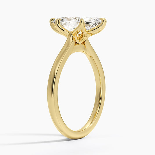 Marquise Cut Petal Prong Solitaire Moissanite Engagement Ring
