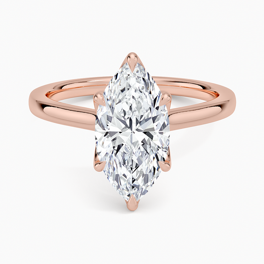Marquise Cut Petal Prong Solitaire Moissanite Engagement Ring