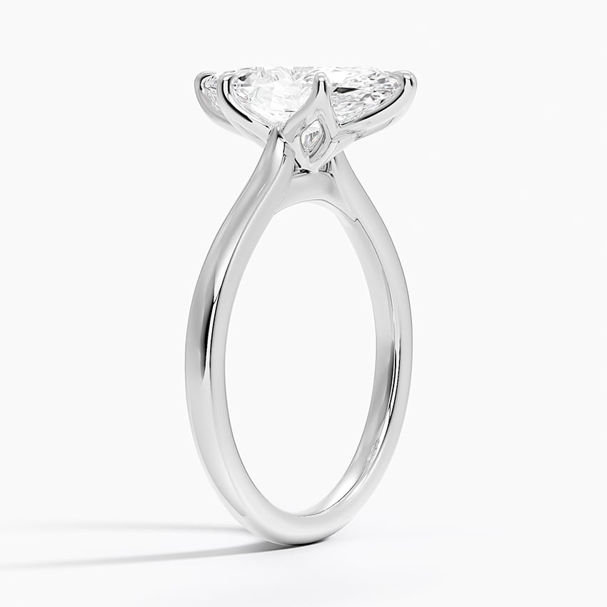 Marquise Cut Petal Prong Solitaire Moissanite Engagement Ring