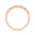 Marquise Half Eternity Milgrain Round Moissanite Wedding Band