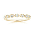 Marquise Half Eternity Milgrain Round Moissanite Wedding Band