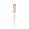 Marquise Half Eternity Milgrain Round Moissanite Wedding Band