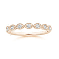 Marquise Half Eternity Milgrain Round Moissanite Wedding Band