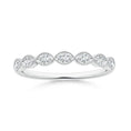 Marquise Half Eternity Milgrain Round Moissanite Wedding Band