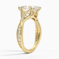 Marquise Moissanite Floral Openwork Cathedral Engagement Ring