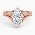 Marquise Moissanite Floral Openwork Cathedral Engagement Ring