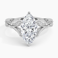 Marquise Moissanite Floral Openwork Cathedral Engagement Ring