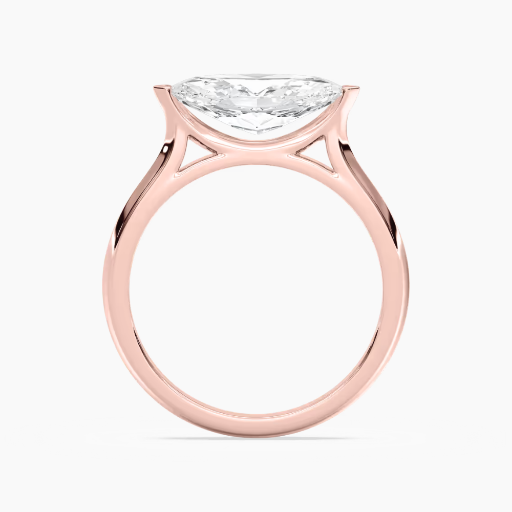 Marquise Cut East West Moissanite Engagement Ring