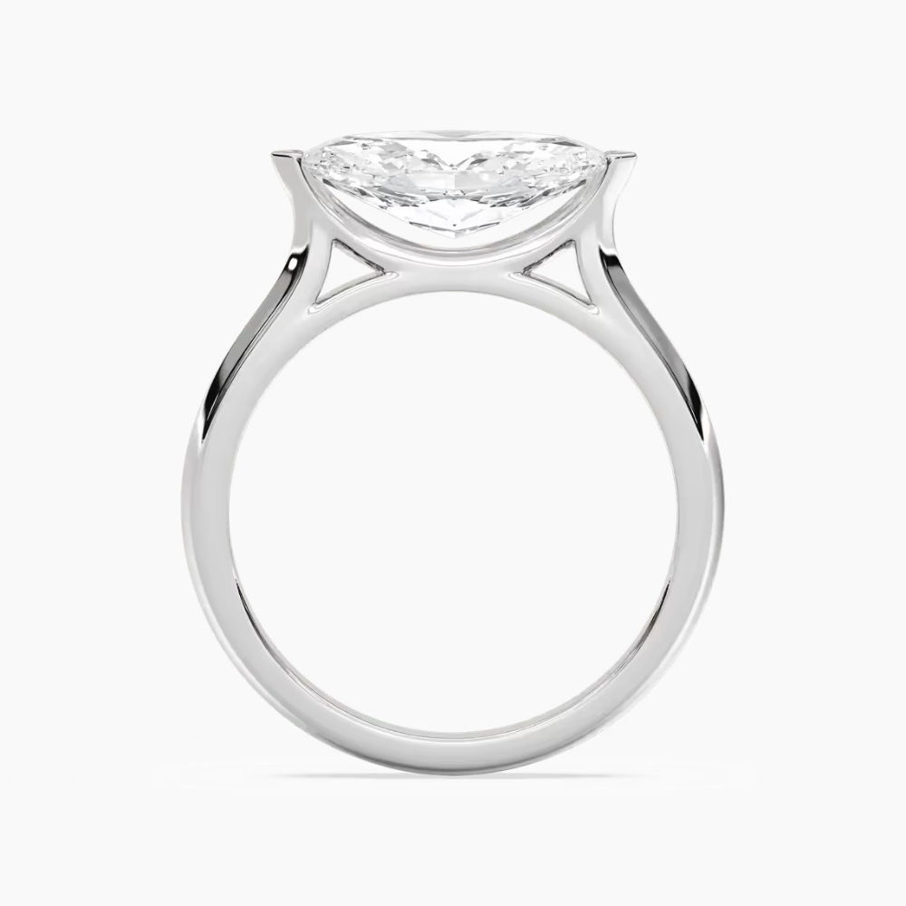 Marquise Cut East West Moissanite Engagement Ring