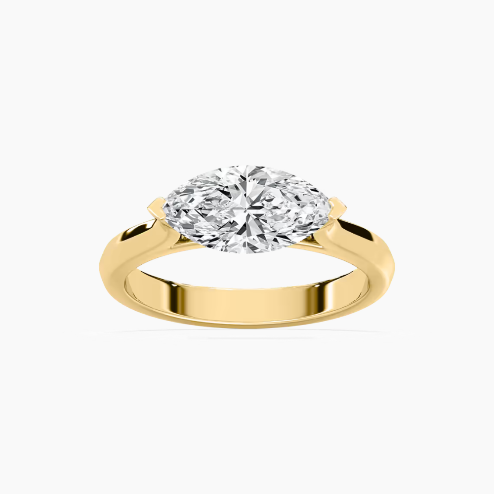 Marquise Cut East West Moissanite Engagement Ring