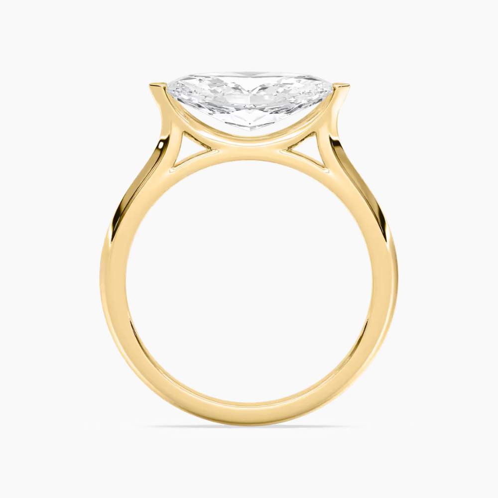 Marquise Cut East West Moissanite Engagement Ring