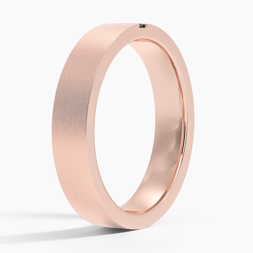 Matte Baguette Black Moissanite Men’s Wedding Band-4.5 mm