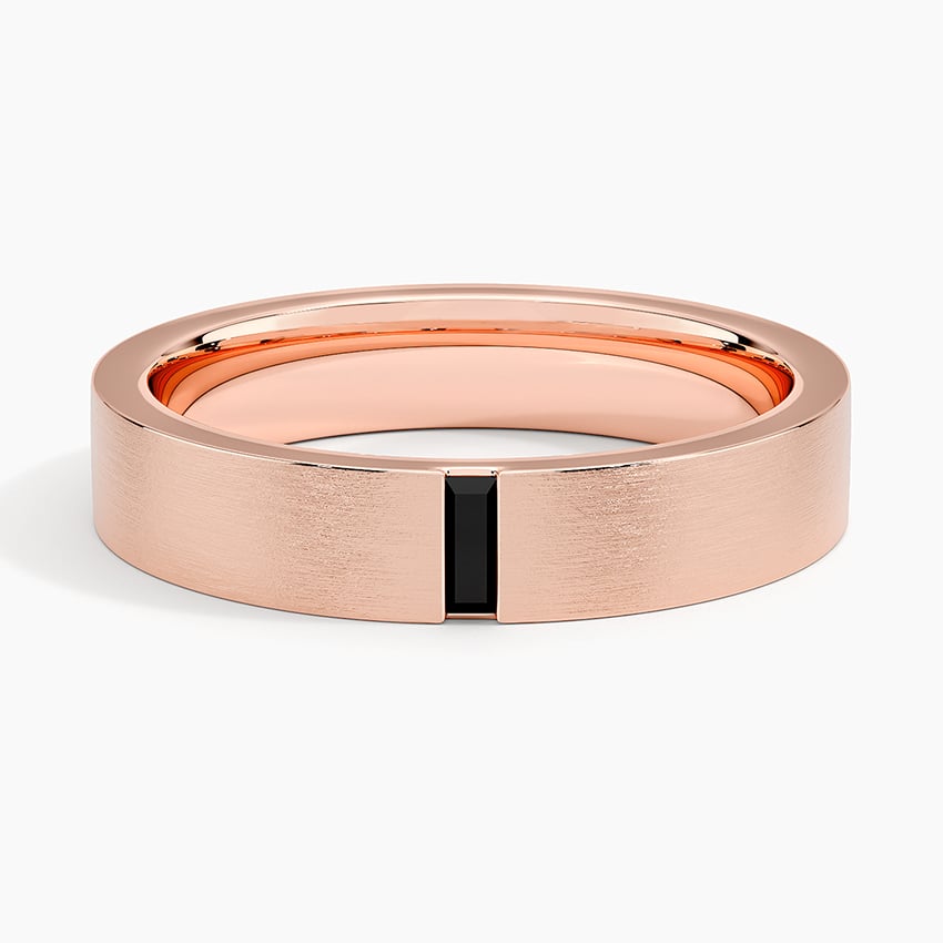 Matte Baguette Black Moissanite Men’s Wedding Band-4.5 mm