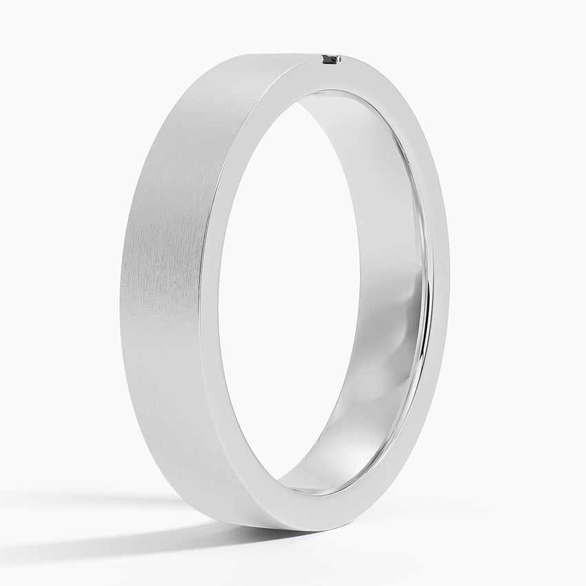 Matte Baguette Black Moissanite Men’s Wedding Band-4.5 mm