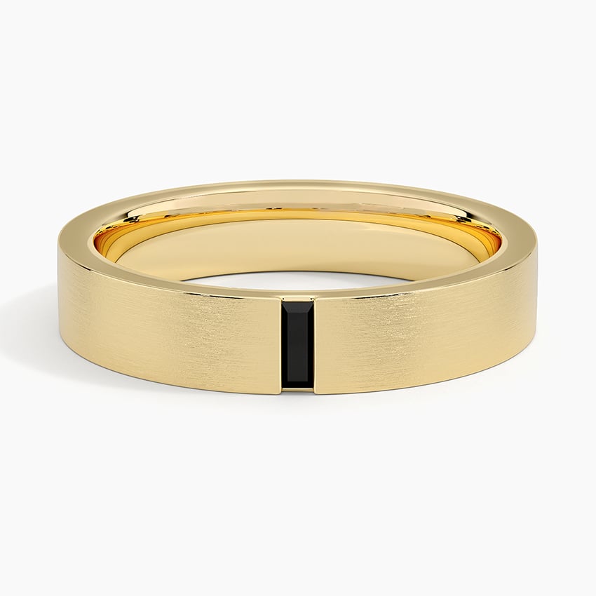 Matte Baguette Black Moissanite Men’s Wedding Band-4.5 mm