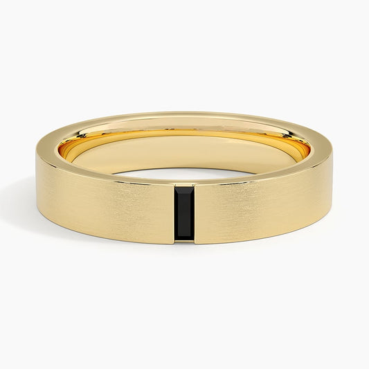 Matte Baguette Black Moissanite Men’s Wedding Band-4.5 mm