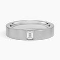 Matte Baguette Moissanite Men’s Wedding Band-4.5 mm