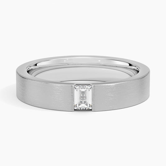 Matte Baguette Moissanite Men’s Wedding Band-4.5 mm