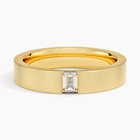 Matte Baguette Moissanite Men’s Wedding Band-4.5 mm