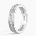 4.5 mm Matte Channel-Set Baguette Moissanite Eternity Men’s Wedding Band