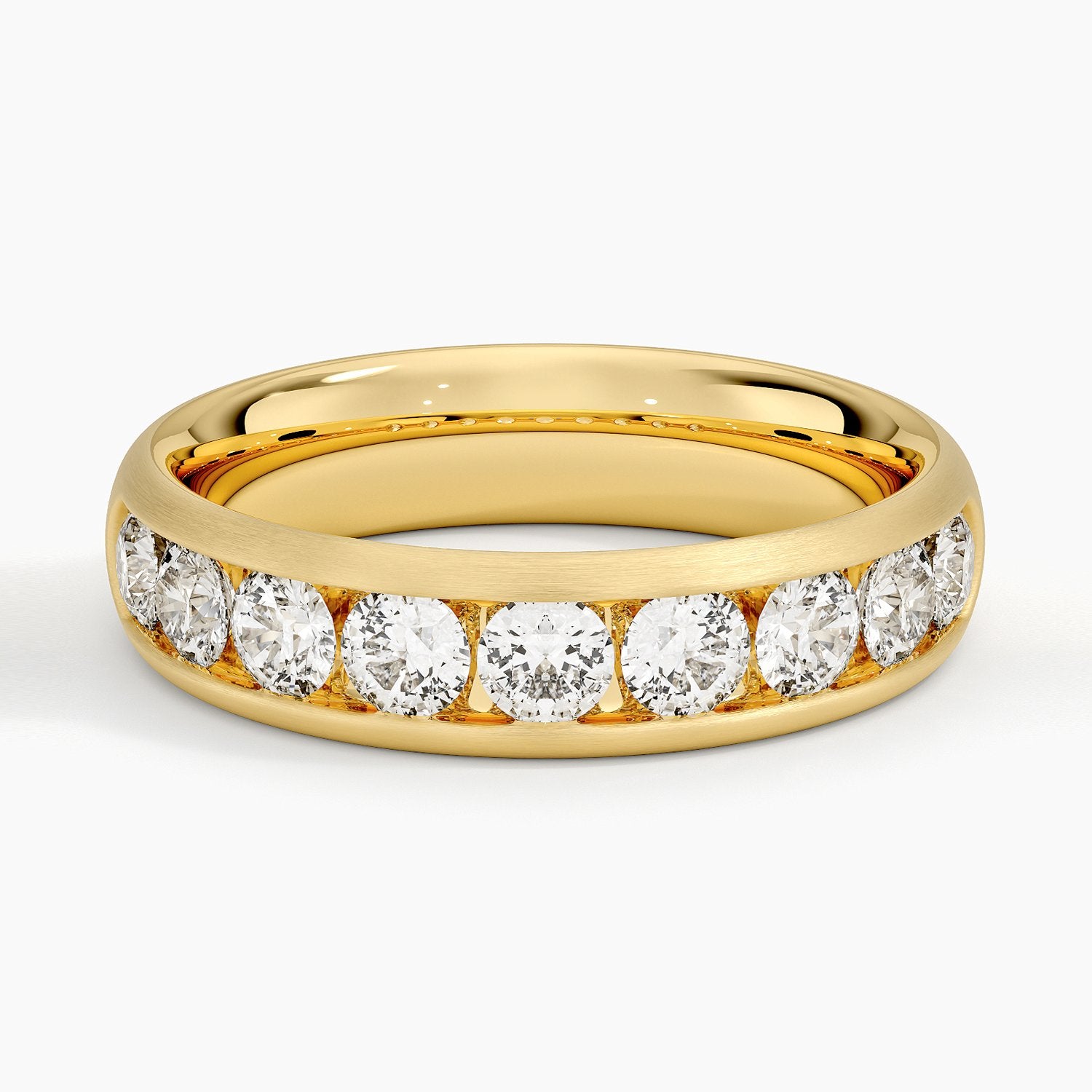 Matte Channel-Set Moissanite Wedding Band-5.5 mm