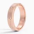 5.5 mm Matte Framed Moissanite Accents Men’s Wedding Band