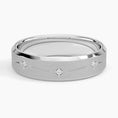 5.5 mm Matte Framed Moissanite Accents Men’s Wedding Band