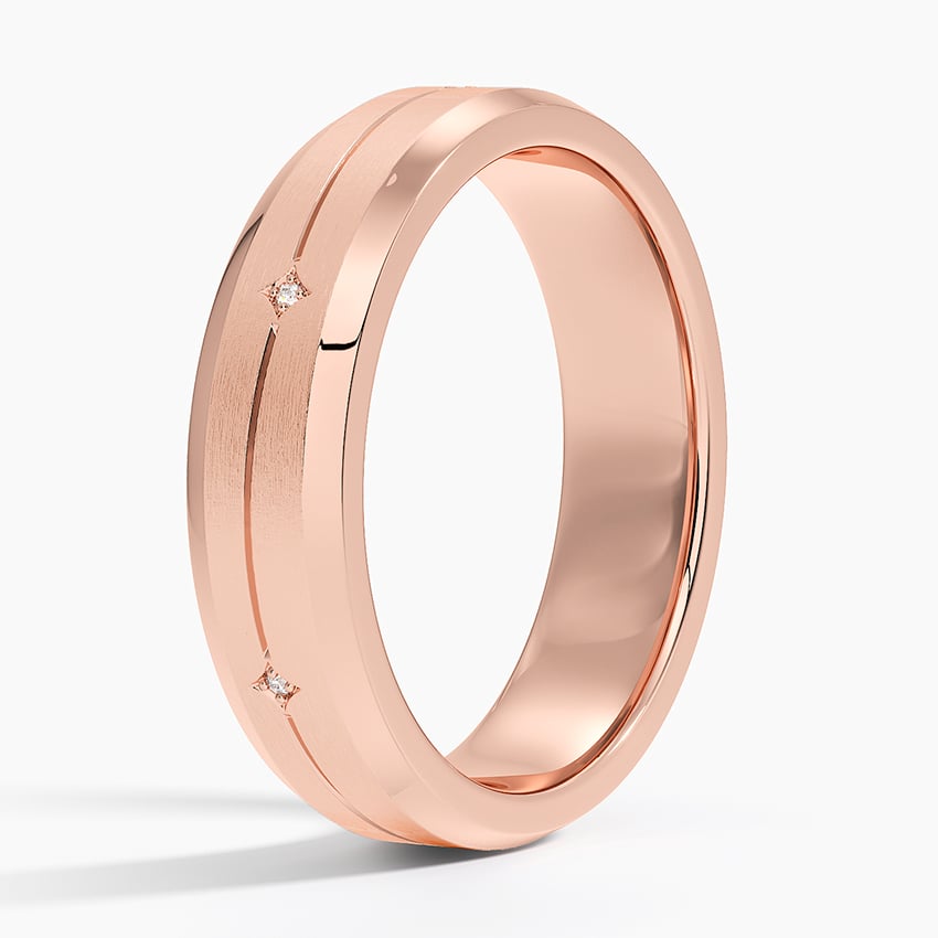 5.5 mm Matte Star-Set Moissanite Accents Men’s Wedding Band