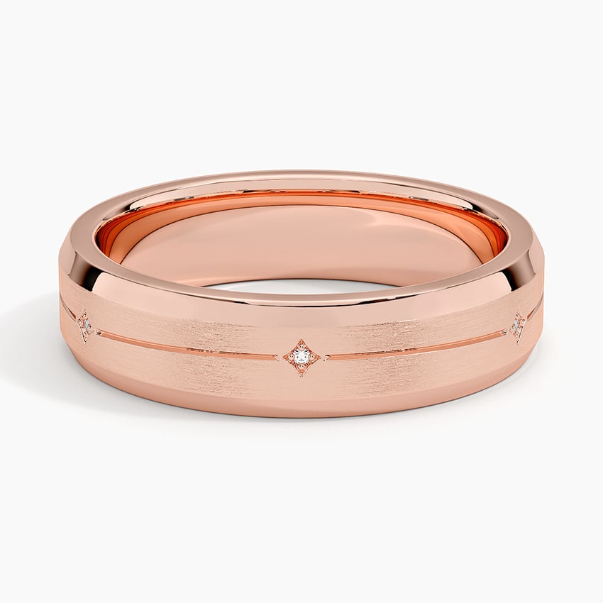 5.5 mm Matte Star-Set Moissanite Accents Men’s Wedding Band