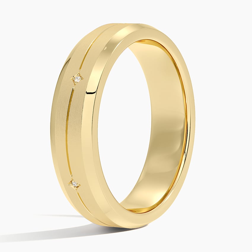 5.5 mm Matte Star-Set Moissanite Accents Men’s Wedding Band