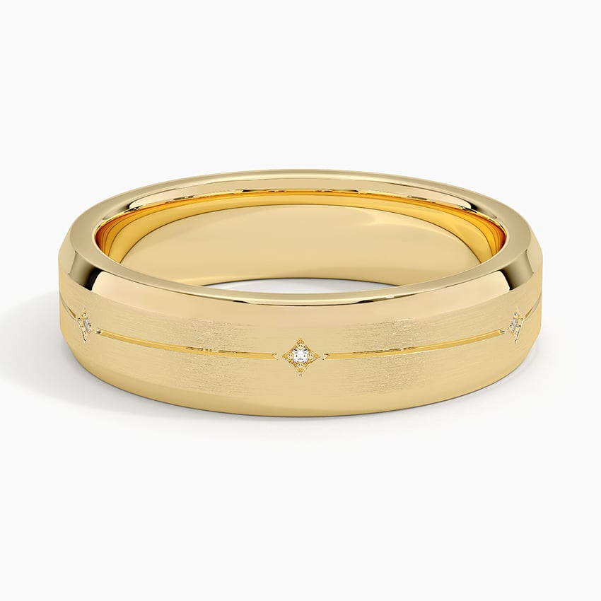 5.5 mm Matte Star-Set Moissanite Accents Men’s Wedding Band