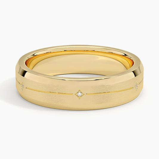 5.5 mm Matte Star-Set Moissanite Accents Men’s Wedding Band